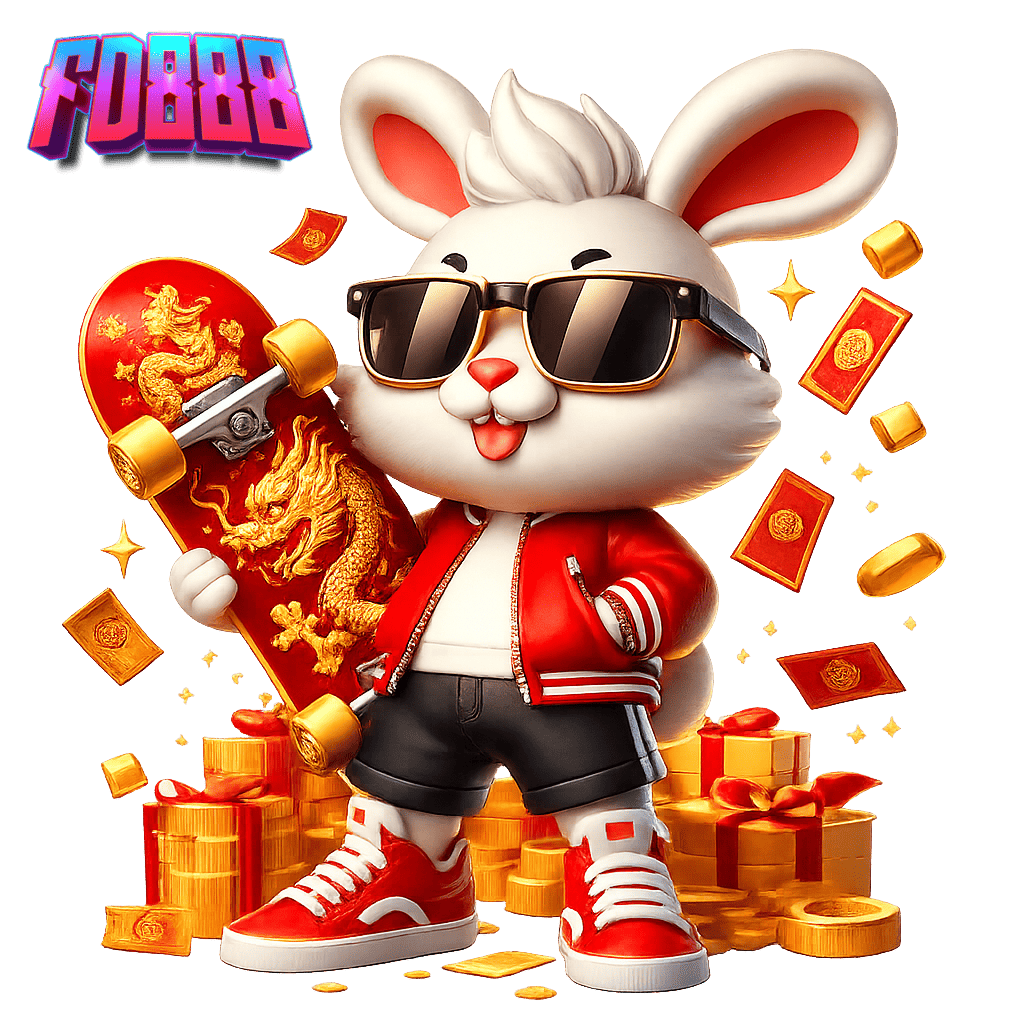 ภาพมาสคอตกระต่ายธีมสล็อตเว็บตรง fd888 สื่อถึงความสนุก โบนัสแตกบ่อย โปรโมชั่นแรงสำหรับสมาชิกใหม่ ปี 2026 fd888 สล็อตแตกง่าย 2026 มาสคอตกระต่ายสายเฮง แจกโบนัสสมาชิกใหม่